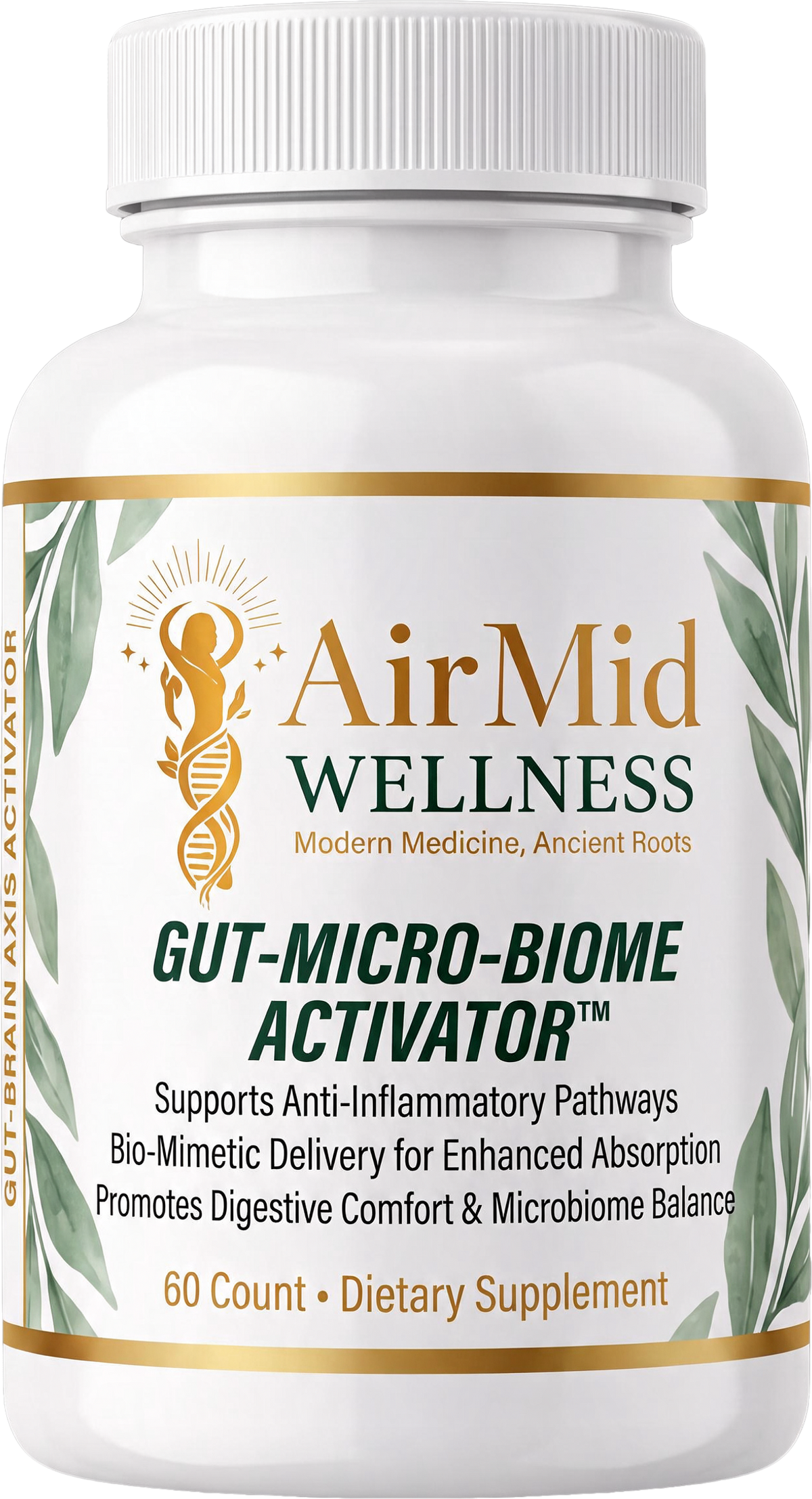 AirMid Wellness Gut-Micro-Biome Activator 60 count supplement bottle