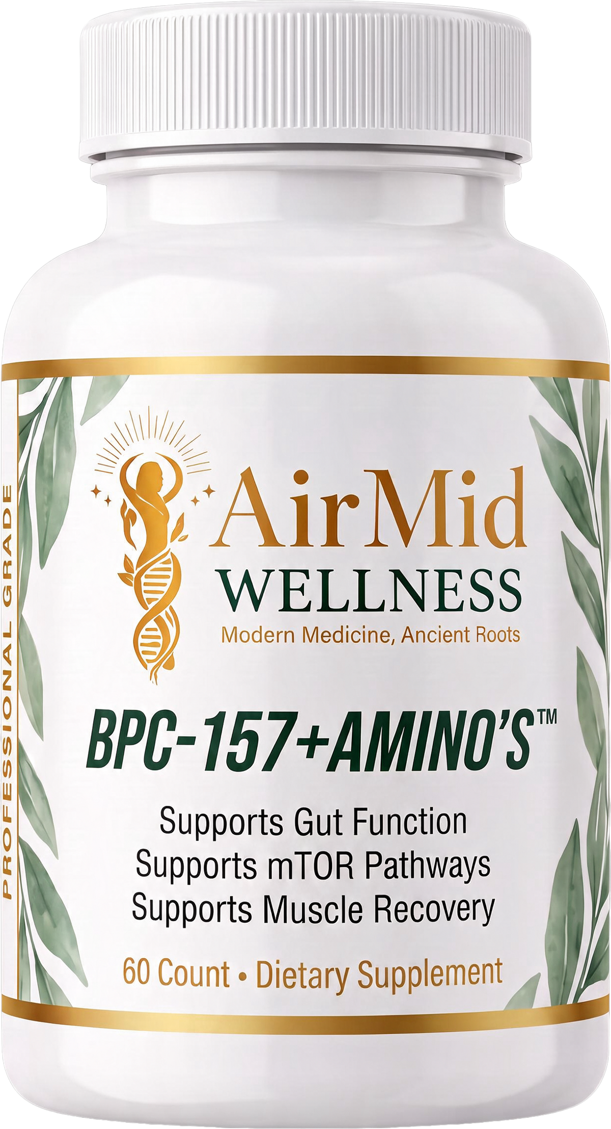 AirMid Wellness BPC-157+Amino's 60 count supplement bottle