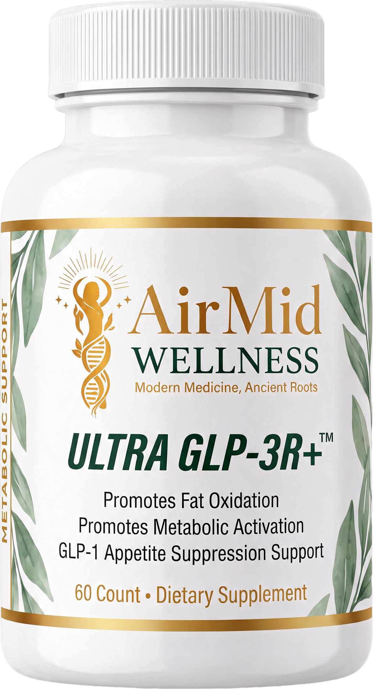 AirMid Wellness Ultra GLP-3R+ 60 count supplement bottle