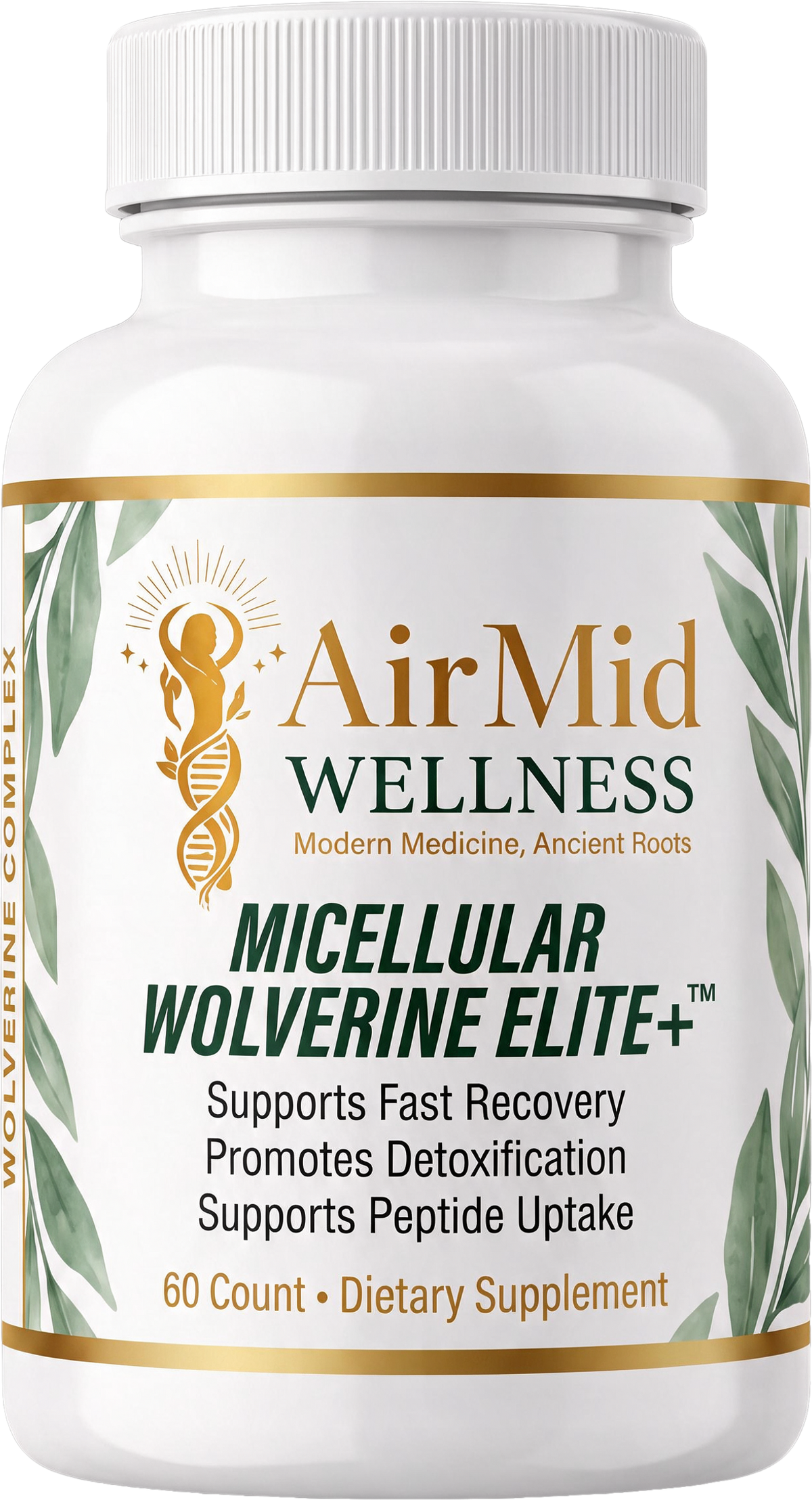 AirMid Wellness Micellular Wolverine Elite+ 60 count supplement bottle